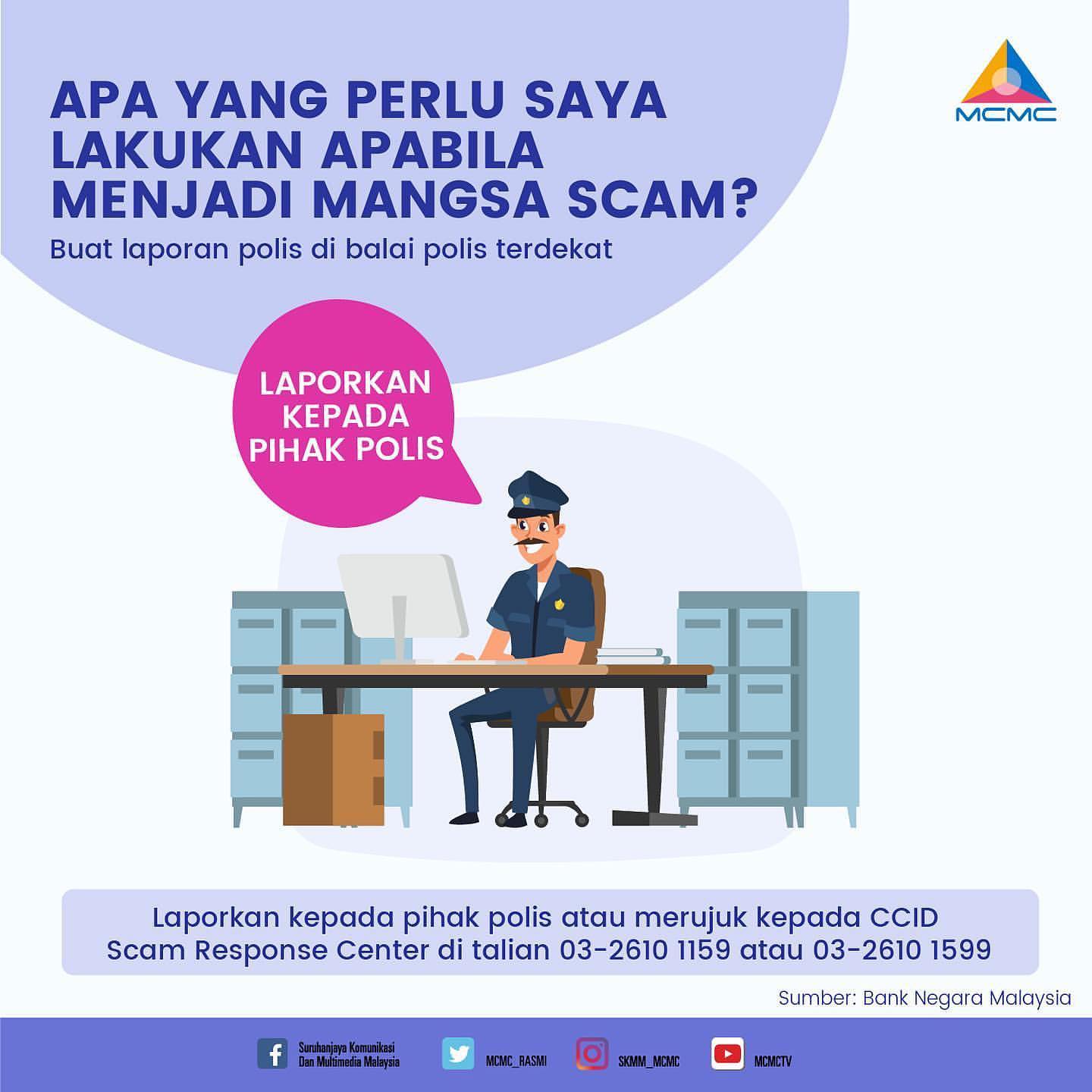 TINDAKAN SELEPAS KENA SCAM