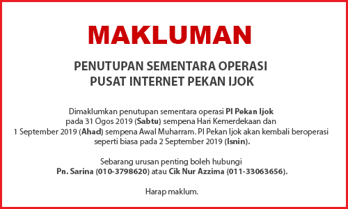 NOTIS PENUTUPAN PI dua hari