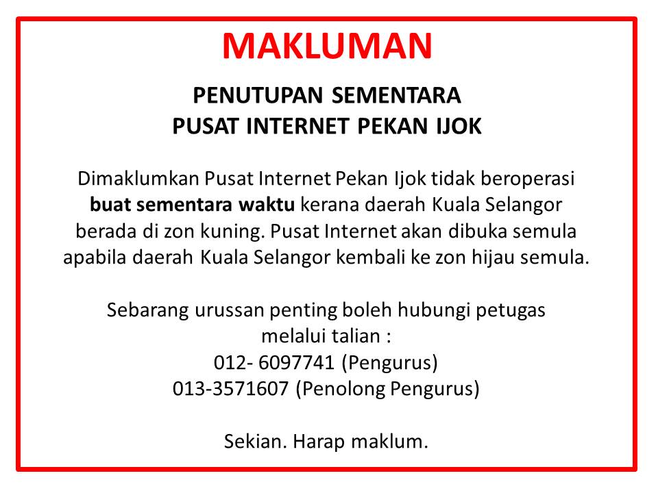 notis penutupan sementara